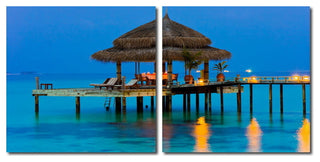 Baxton Studio Dinner, The Tropics Mounted Photography Print Diptych