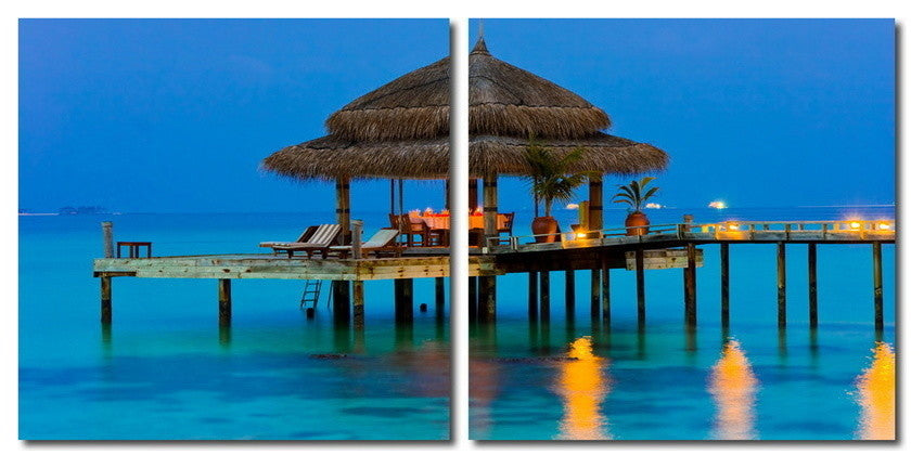 Baxton Studio Dinner, The Tropics Mounted Photography Print Diptych