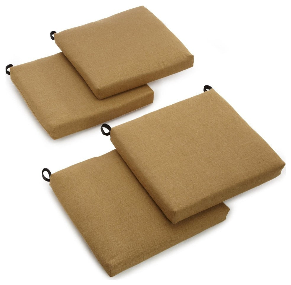 20"x19" Spun Polyester Chair Cushion, Set of 4, Wheat