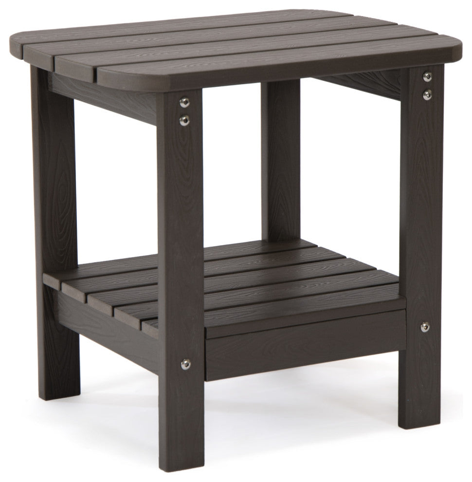 Inspired Home Daylan Outdoor Table, Weather Resistant, Chocolate