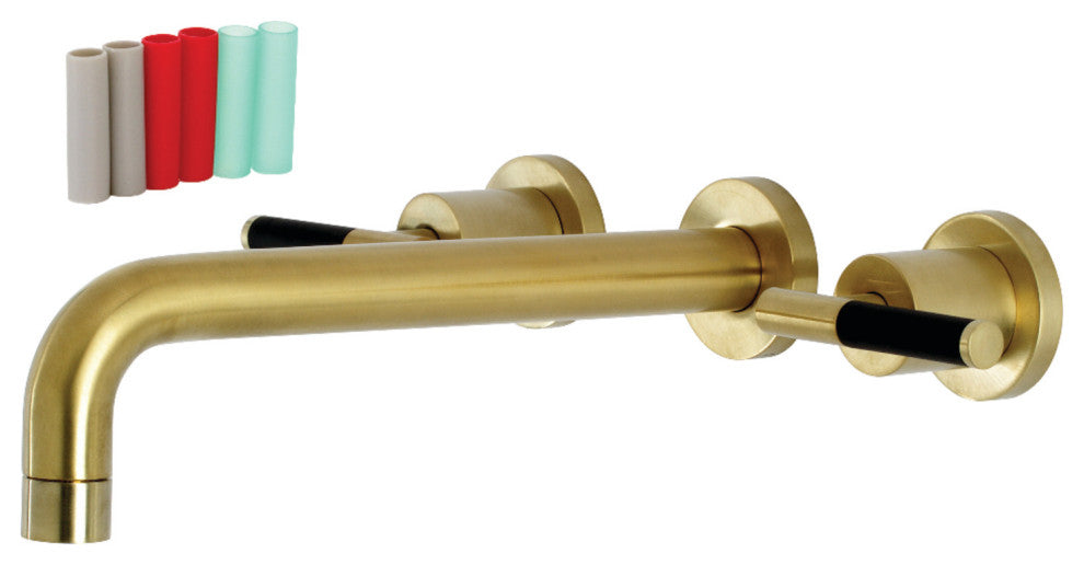 KS8027CKL Two-Handle Wall Mount Tub Faucet, Brushed Brass