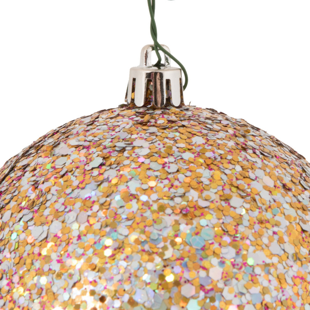 Vickerman N591099DQ 4" Multi-color Sequin Glitter Ball Ornament 6 Pieces Per Bag