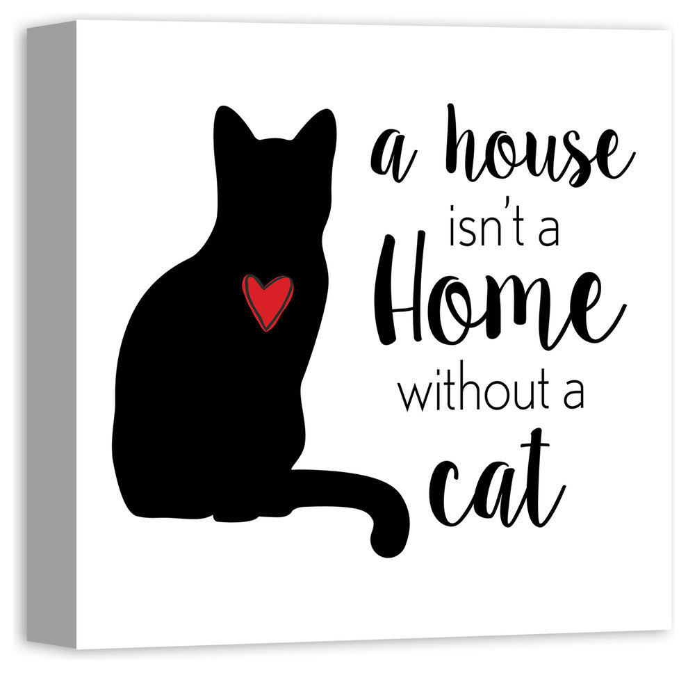Designs Direct House Home Cat 16x16 Canvas Wall Art
