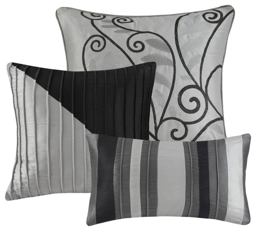 Madison Park Amherst 7 Piece Comforter Set, Black