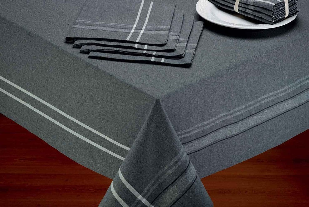 Gray French Chambray Tablecloth, 60"x84"