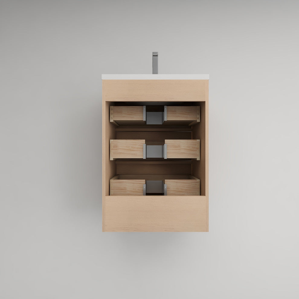 Victoria 24" Solid Wood Bath Vanity, Overhead Cabinet, Red Oak