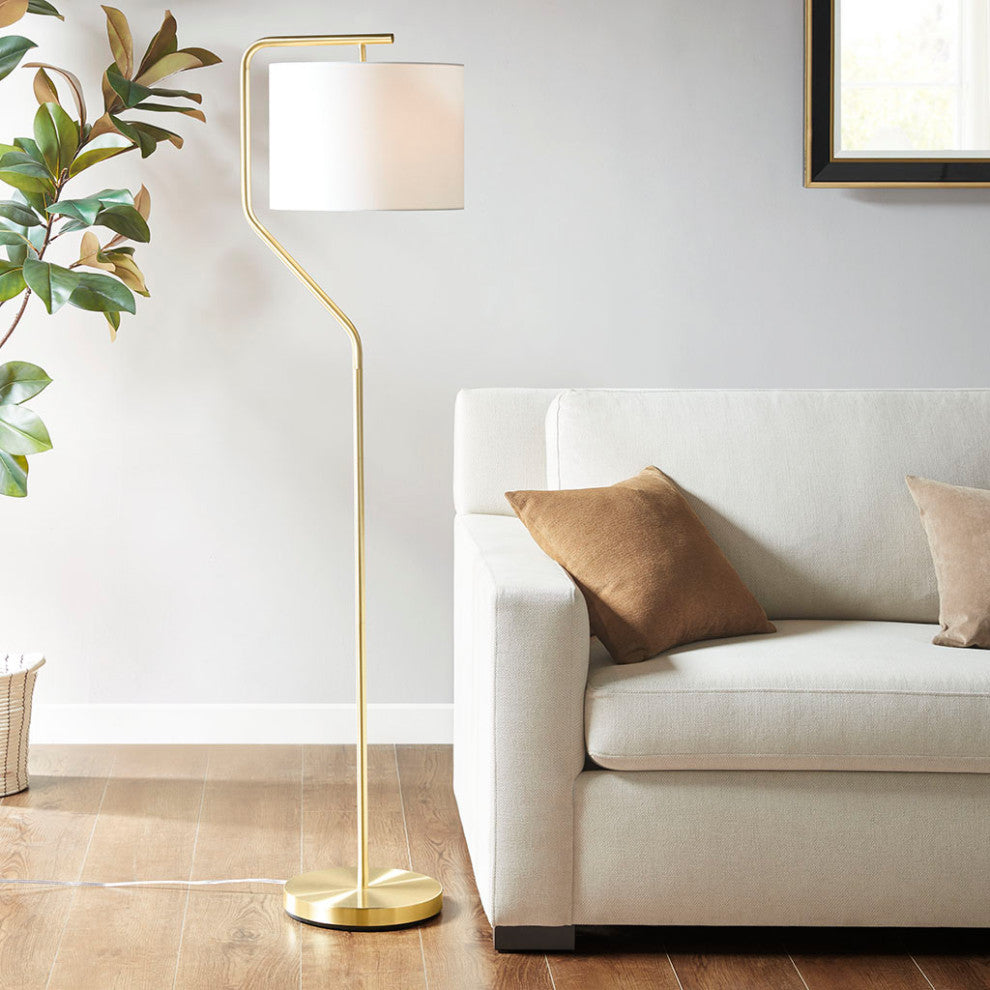 510 Design Angular Arched Metal Floor Lamp, Gold