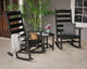 Polywood Shaker 3-Piece Porch Rocking Chair Set, Teak