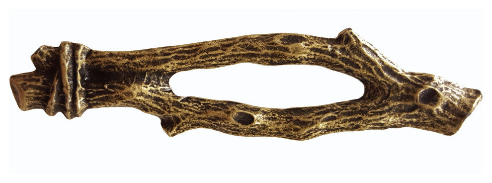 Twigs Cabinet Pull, Antique Brass