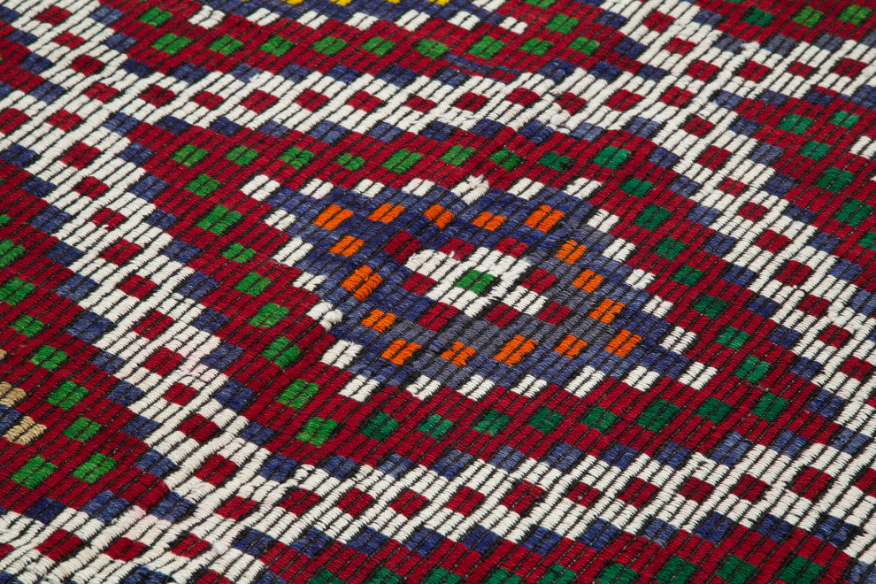 Rug N Carpet - Handwoven Anatolian 6' 3'' x 12' 1'' Vintage Wool Kilim Rug