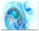 Light Blue Fractal Illustration, Abstract Canvas Wall Art, 36x28, 3 Panels