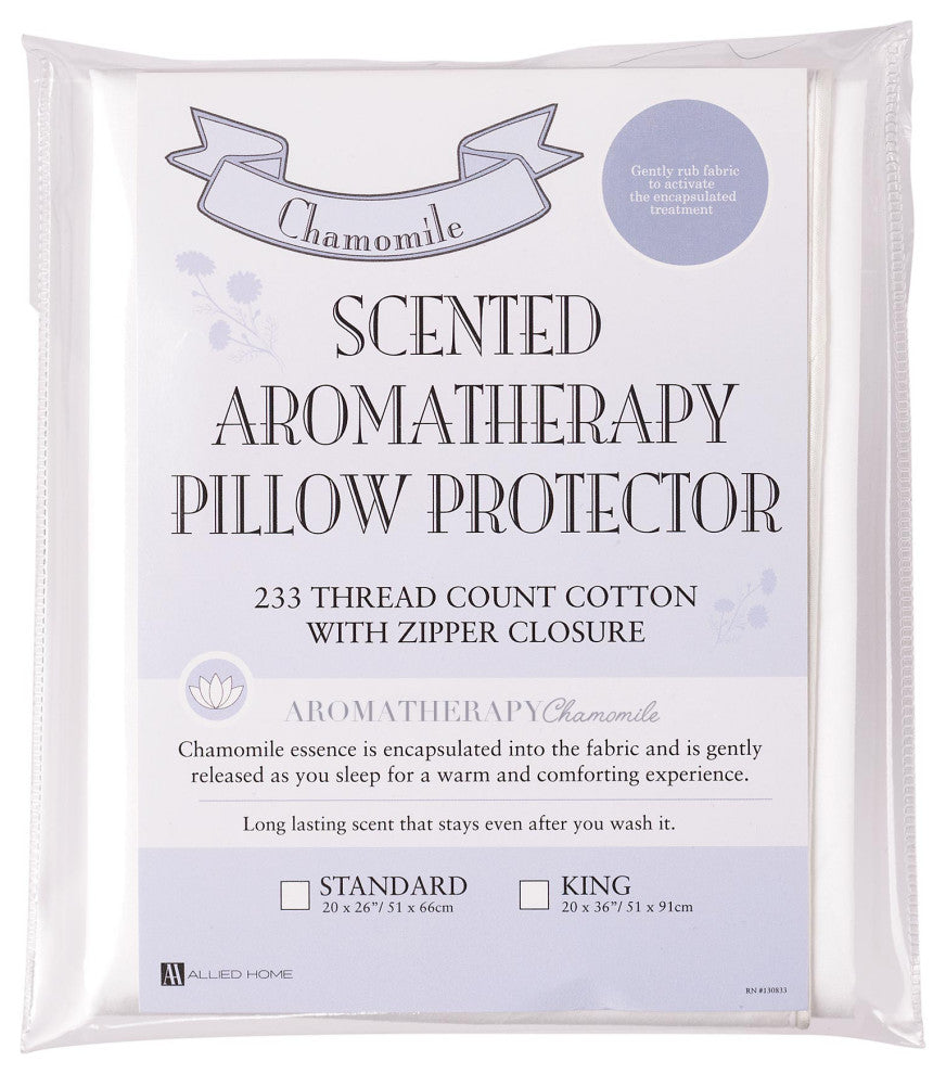 Chamomile Aroma Infusion Cotton Pillow Protector, Standard