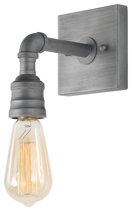 LALUZ 1-Light Water Pipe Wall Sconce Metal Vanity Lights Industrial Sconces