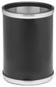 Sophisticates Black With Brushed Chrome 10.75" Round Wastebasket