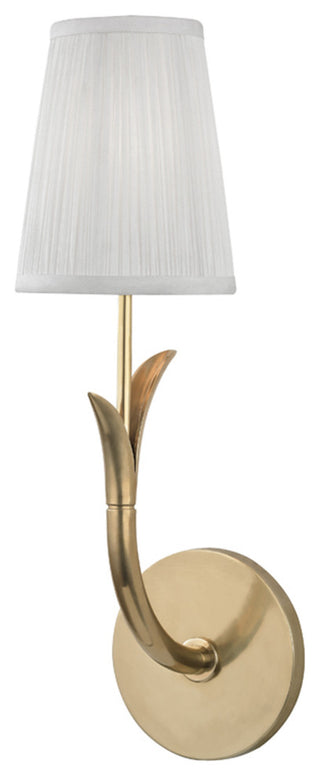 Deering, 1-Light Wall Sconce, Aged Brass Finish, White