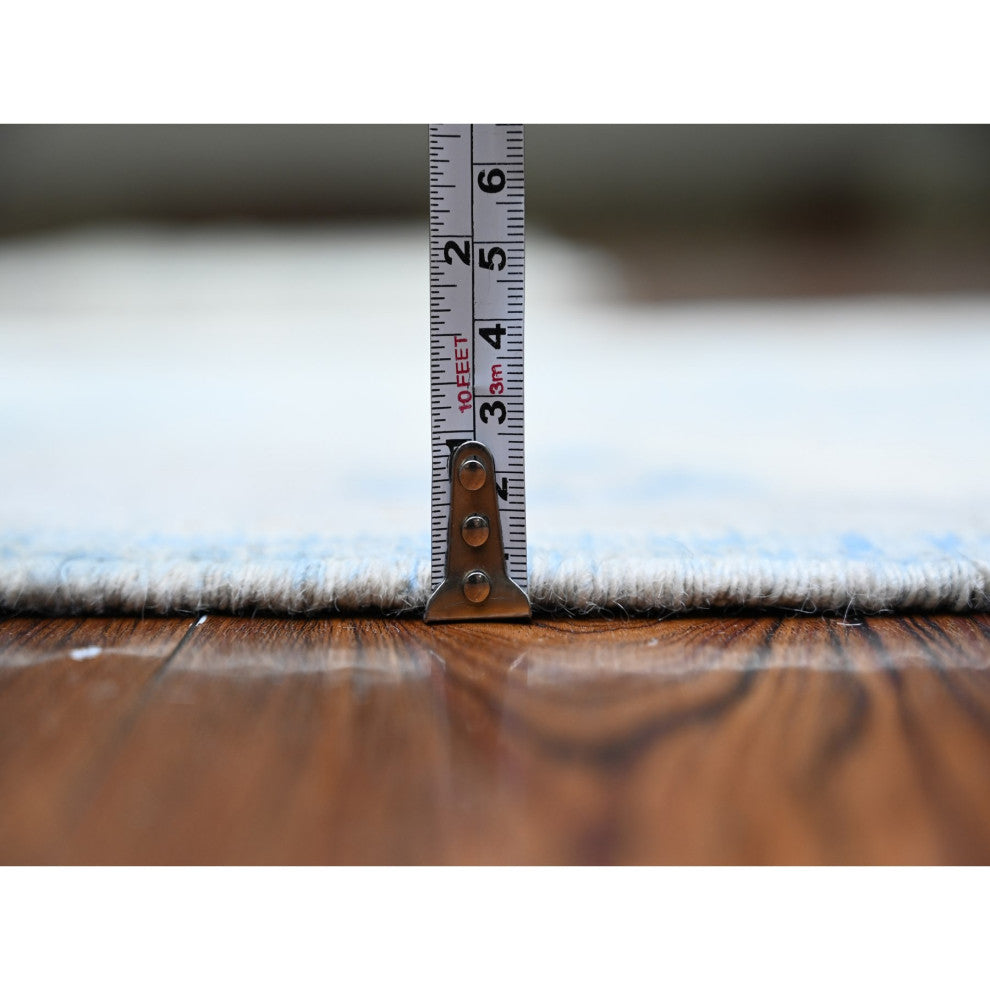 Carolina Blue Wool Hand Knotted Finer Peshawar XL Runner Oriental Rug 2'8"x16'2"