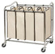 4-Bag Heavy Duty Rolling Laundry Sorter Cart, Chrome