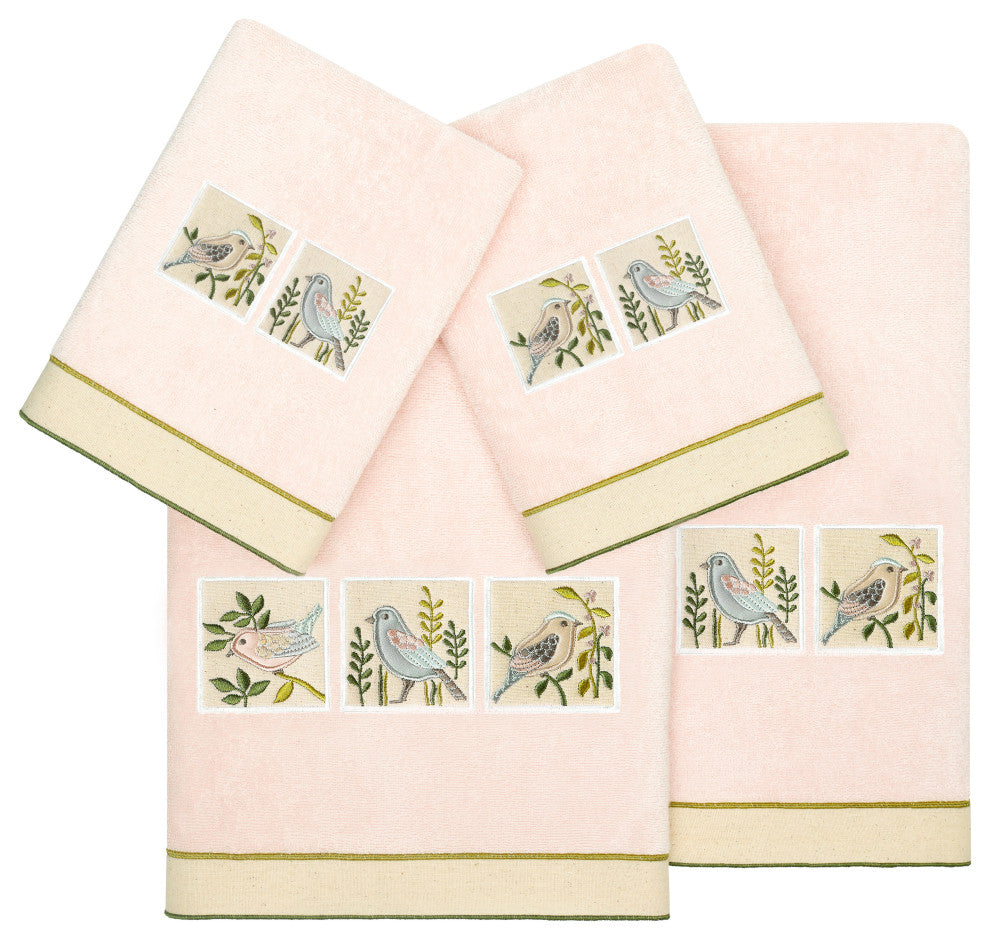 Linum Home Textiles 100% Turkish Cotton BELINDA 4PC Embellished Towel Set