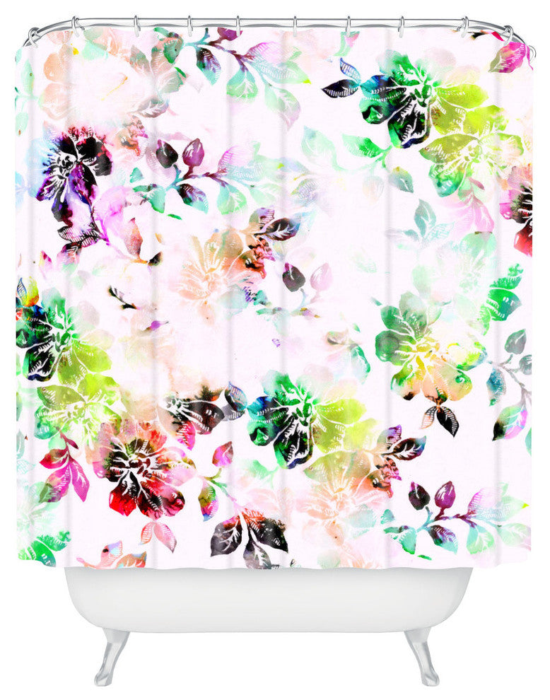 Deny Designs Cayenablanca Romantic Flowers Shower Curtain