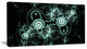 Blue on Black 3D Surreal Design, Abstract Canvas Art Print, 40x20