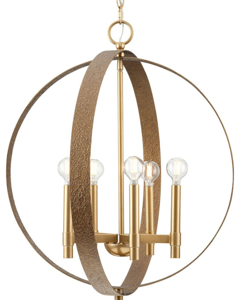 Allegheny Collection Five-Light Rustic Chandelier, Soft Gold