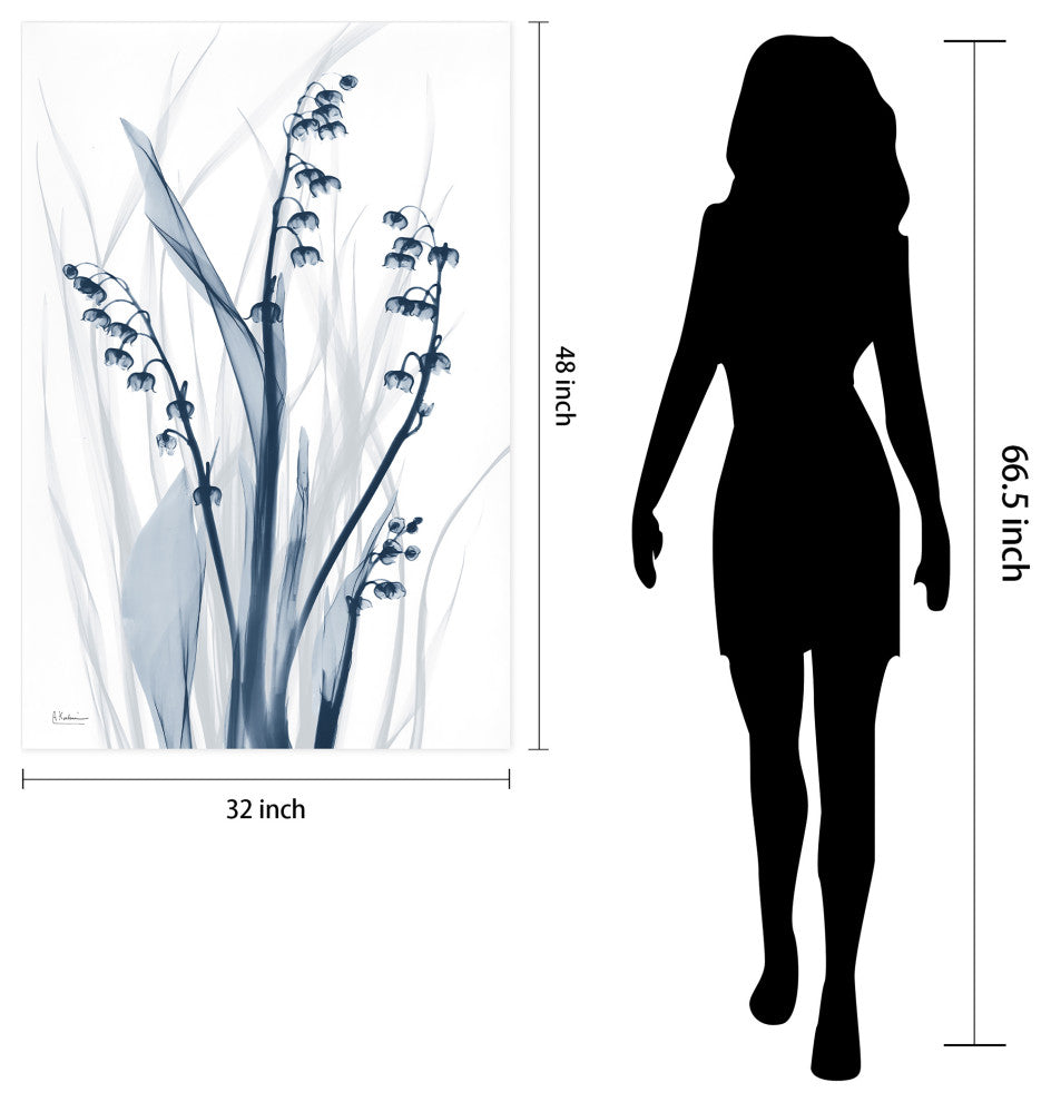 "Radiant Blues 2" Frameless Free Floating Panel Graphic Wall Art, 48"x32"