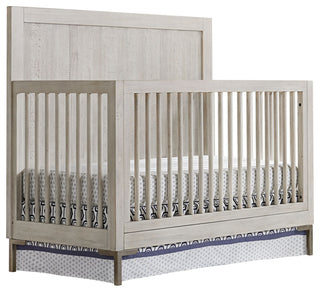 Beck 55"W Wood Convertible Crib, Gray