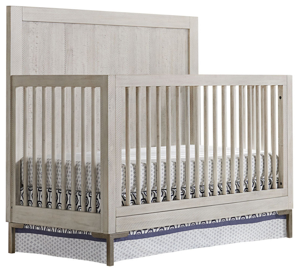 Beck 55"W Wood Convertible Crib, Gray