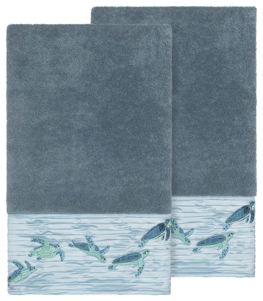 Mia 2 Piece Embellished Bath Towel Set