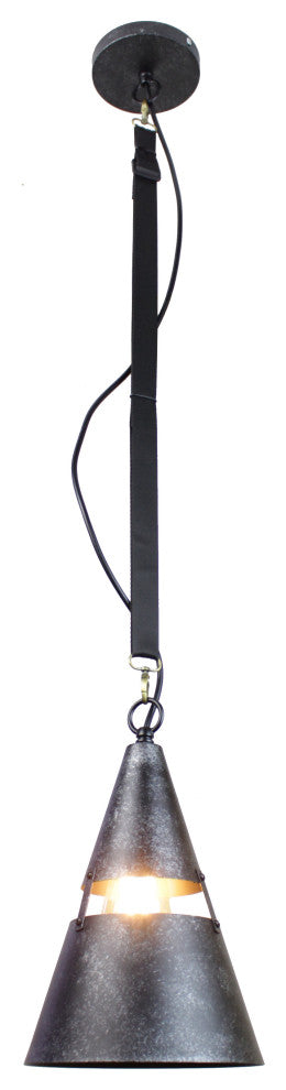 Yalit Industrial 1-Light Black Cone Pendant