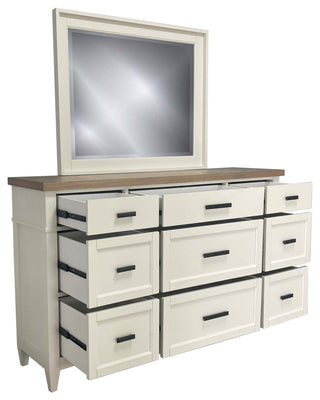 Queen Platform Bed With Dresser and Mirror, King