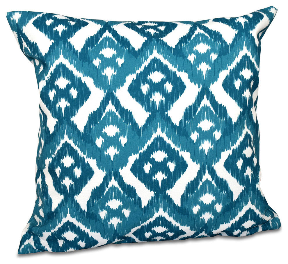 Hipster, Geometric Outdoor Pillow, Teal, 20"x20"