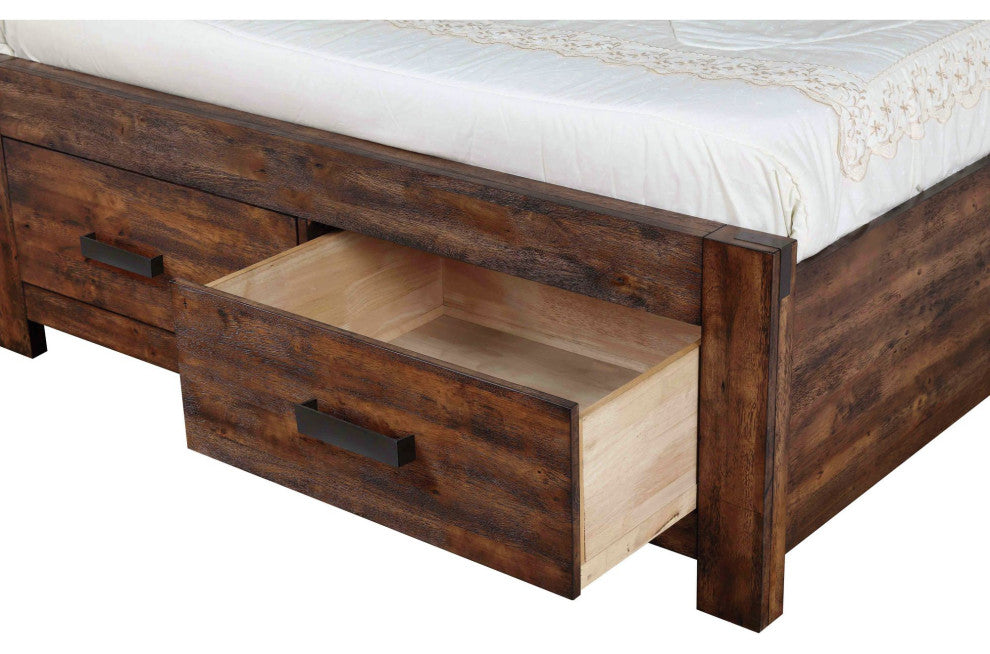 Picket House Furnishings Wren Queen Platform Storage Bed, Chestnut