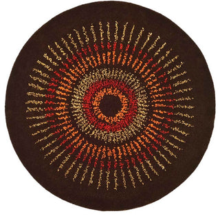 Safavieh Soho soh719b Polka Dots Rug, Brown/Gold, 6'0"x6'0" Round