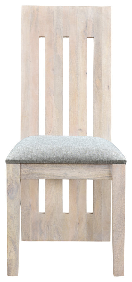 Talia Wood Chair, Set of 2, White, Upholstered