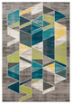 Rafetus Modern Teal, Lime Area Rug, 2'x3'