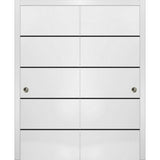 Bypass Doors 60 x 80 | Planum 0015 White Silk with  | Sturdy Rails