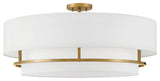 Hinkley Lighting 38895 Graham 4 Light 30"W Semi-Flush Drum - Lacquered Brass