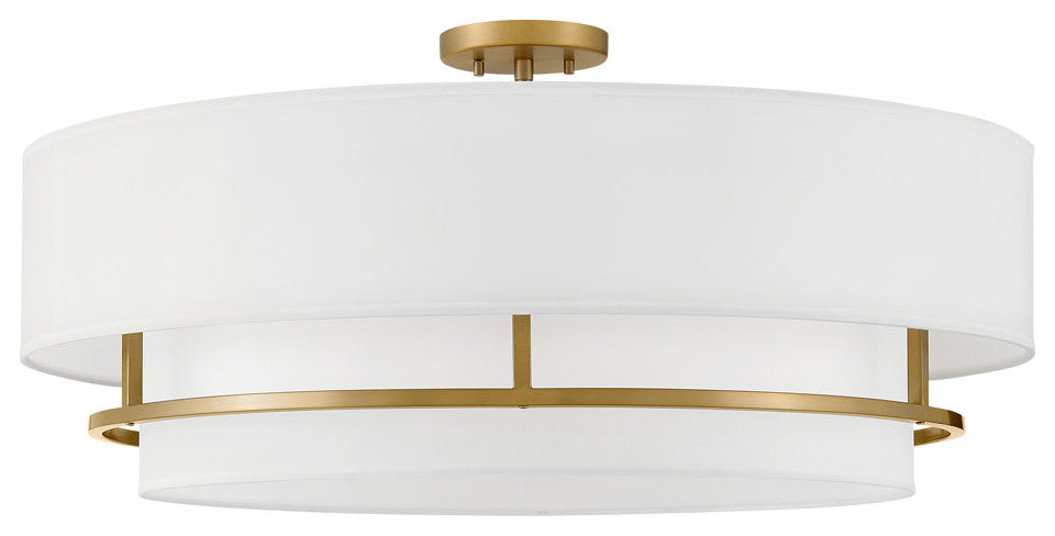 Hinkley Lighting 38895 Graham 4 Light 30"W Semi-Flush Drum - Lacquered Brass