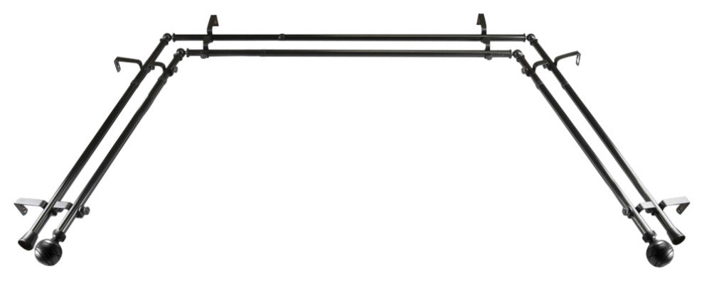 Arman Bay Window Double Curtain Rod, Black