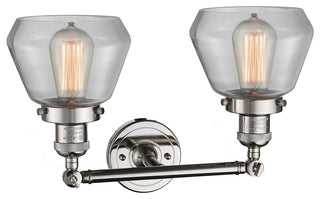 Fulton 2-Light Bath Fixture, Clear Glass, Polished Nickel