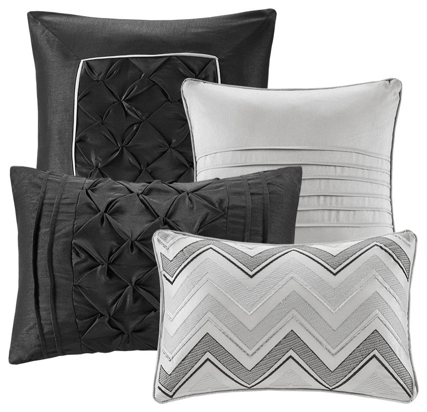 Madison Park Essentials Joella 24 Piece Room, a Bag, Grey