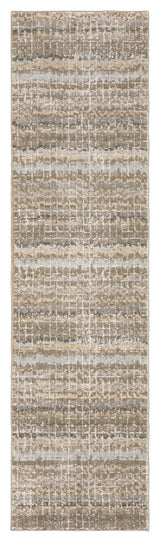 Aegina Gridwork Plaid Ivory/ Grey Area Rug Runner 2'3" x 8'