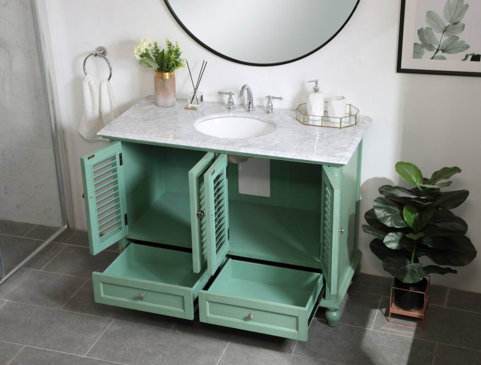 Home Living Single Bathroom Vanity, Vintage Mint, 48"