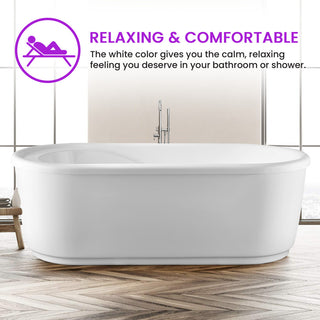 Vanity Art 59" Freestanding Acrylic Soaking Bathtub