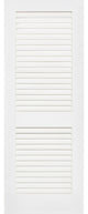 Louver Louver Plantation Interior Door Slab, White Wood Solid Core, 80"x24"