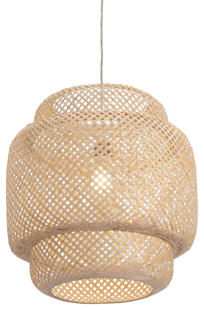 Pendant Ceiling Light Fixture, Wood, Natural, Kitchen Lounge Cafe Bistro Lobby