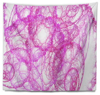 Pink Pattern on White Background Abstract Wall Tapestry, 92"x78"