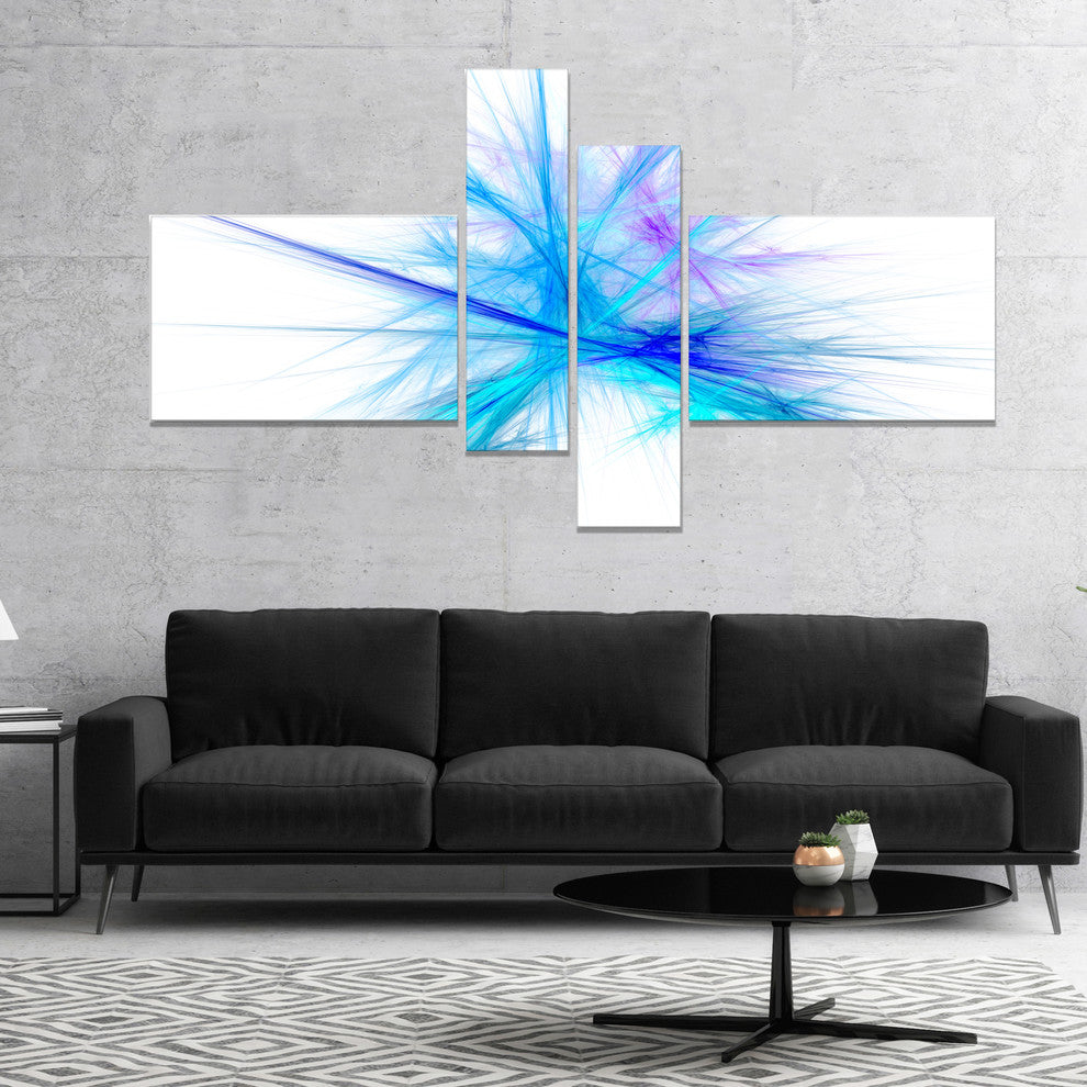 Criss Cross Spectrum of Light, Abstract Canvas Wall Art, 60"x32", 4 panels