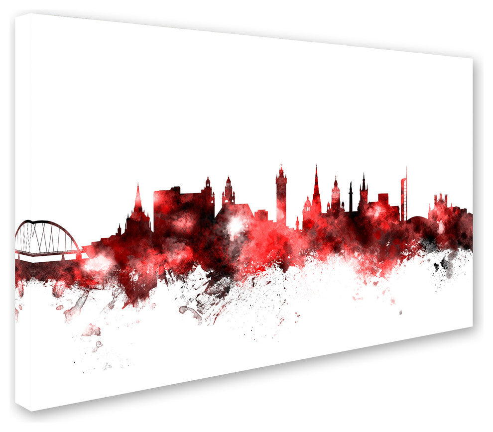Michael Tompsett ''Glasgow Scotland Skyline Red 2'' Canvas Art, 22x32